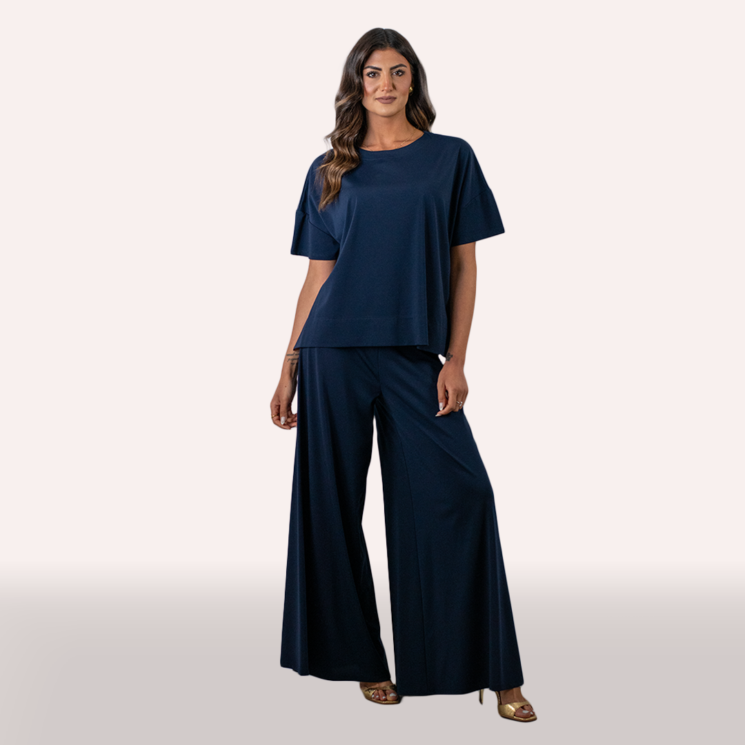Coordinato Angela Davis blu