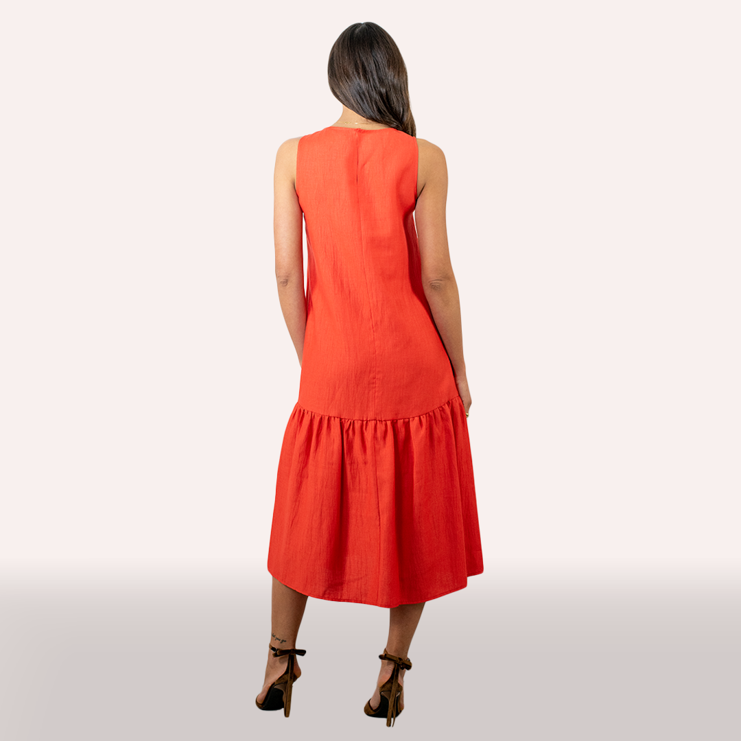 Abito KAOS arancio in lino