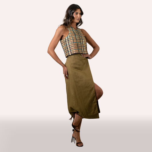 Coordinato Lola Casademunt cammello verde-azzurro