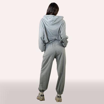 Coordinato Imperial grigio melange con strass