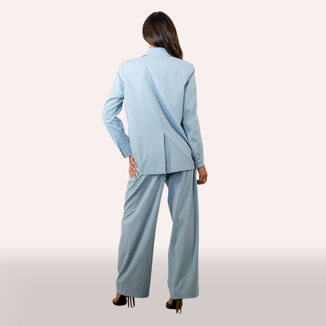 Tailleur Isabelle Blanche azzurro polvere