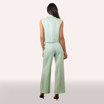 Coordinato Isabelle Blanche verde acqua in lino