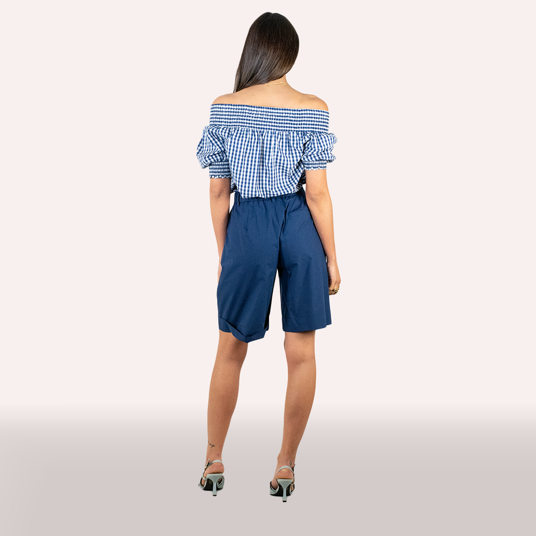 Blusa KAOS blu stampa vichy