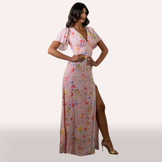 Abito Mar de Margaritas rosa con stampa fiori